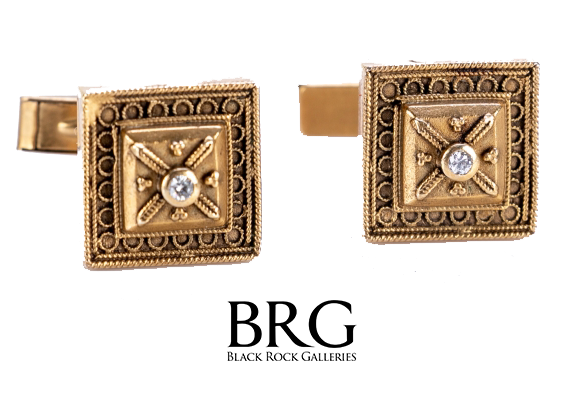 Gentleman's 14K & Diamond Cufflinks